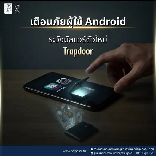 เตือนภัยผู้ใช้ Android! ระวังมัลแวร์ตัวใหม่ "Trapdoor" แฝงมากับแอปเครื่องมือทั่วไป เช่น แอปดู PDF และแอปล้างขยะ